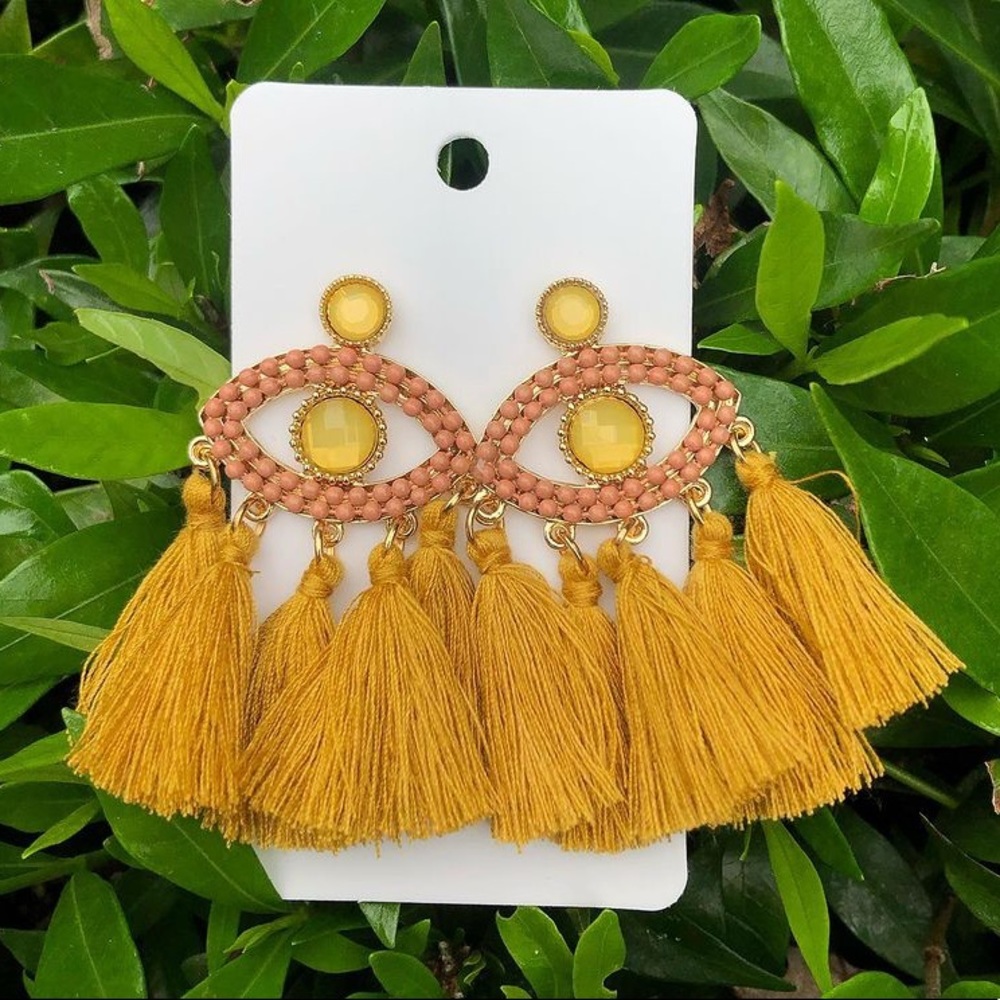 Mustard Eye Earrings